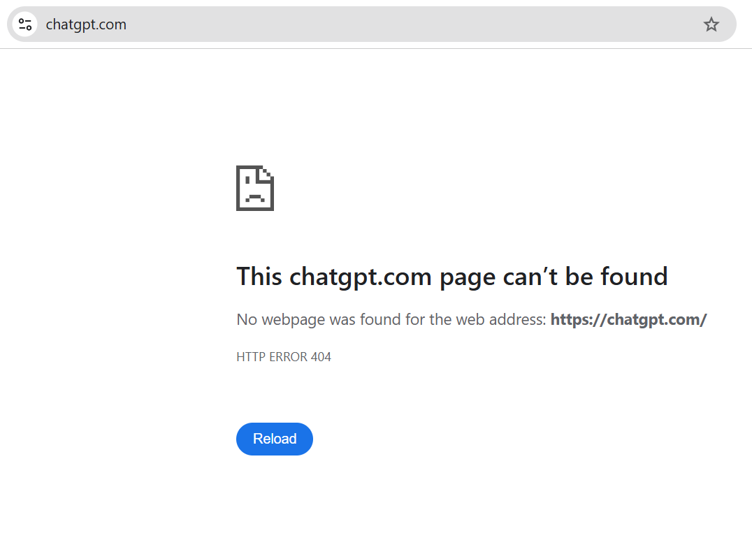 chatgpt showing error 404